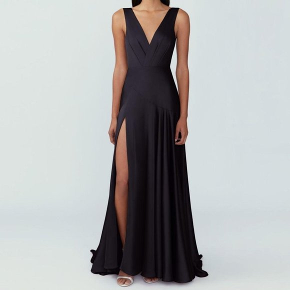 Fame and Partners Dresses & Skirts - Fame & Partners black matte satin Escala gown 12